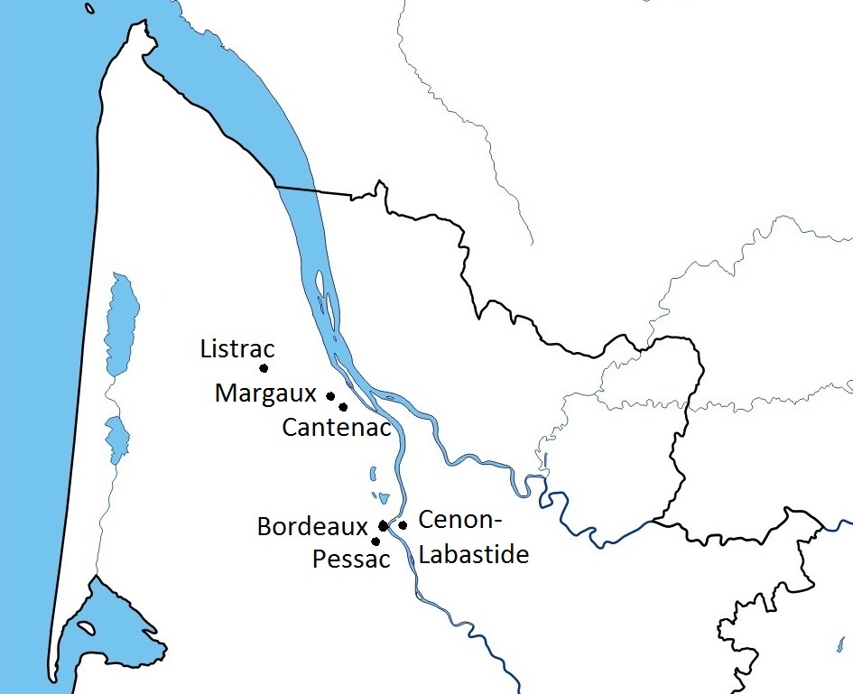 Carte Bordeaux-Margaux